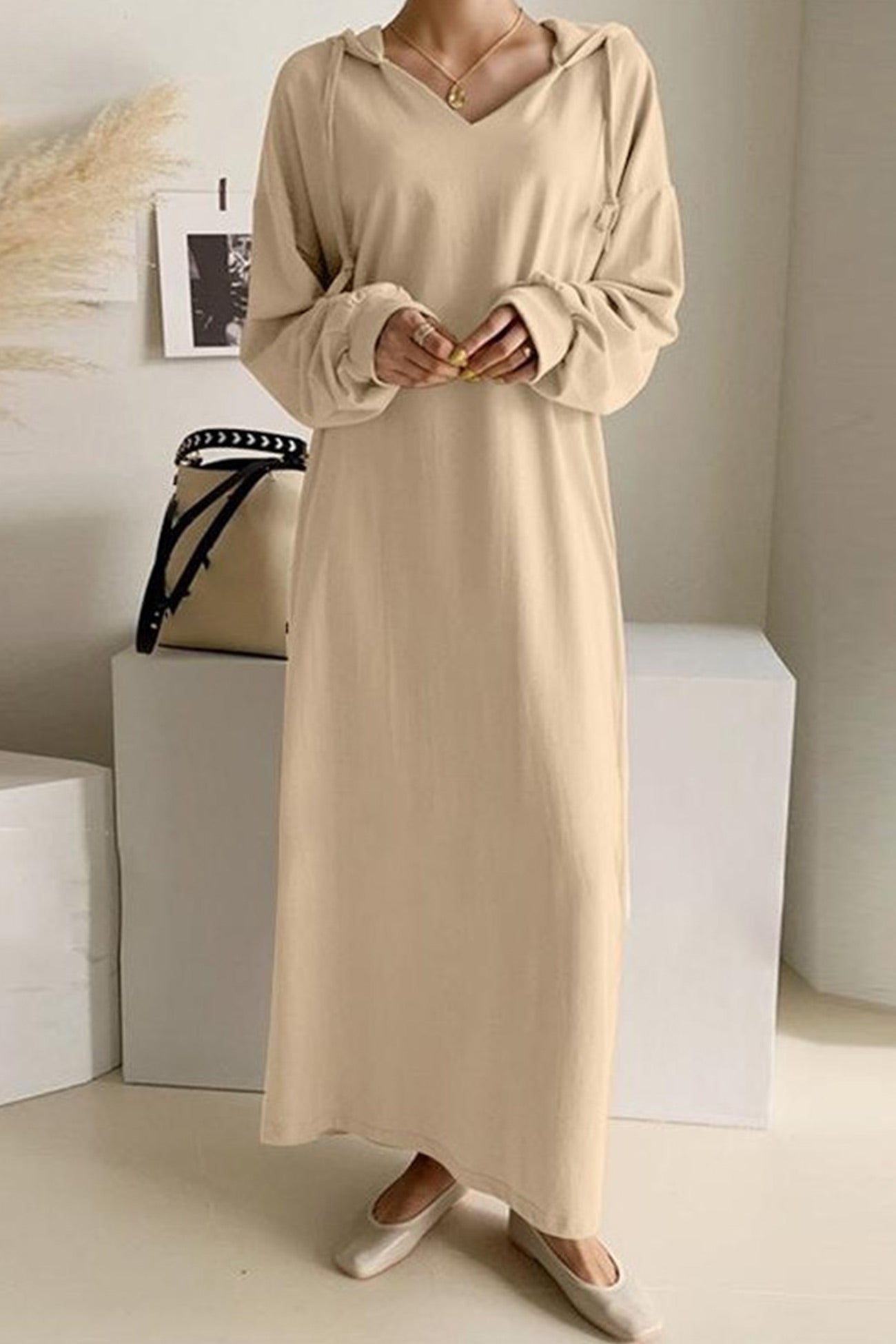 V-Neck-Drawstring-Hooded-Dress-1.jpg